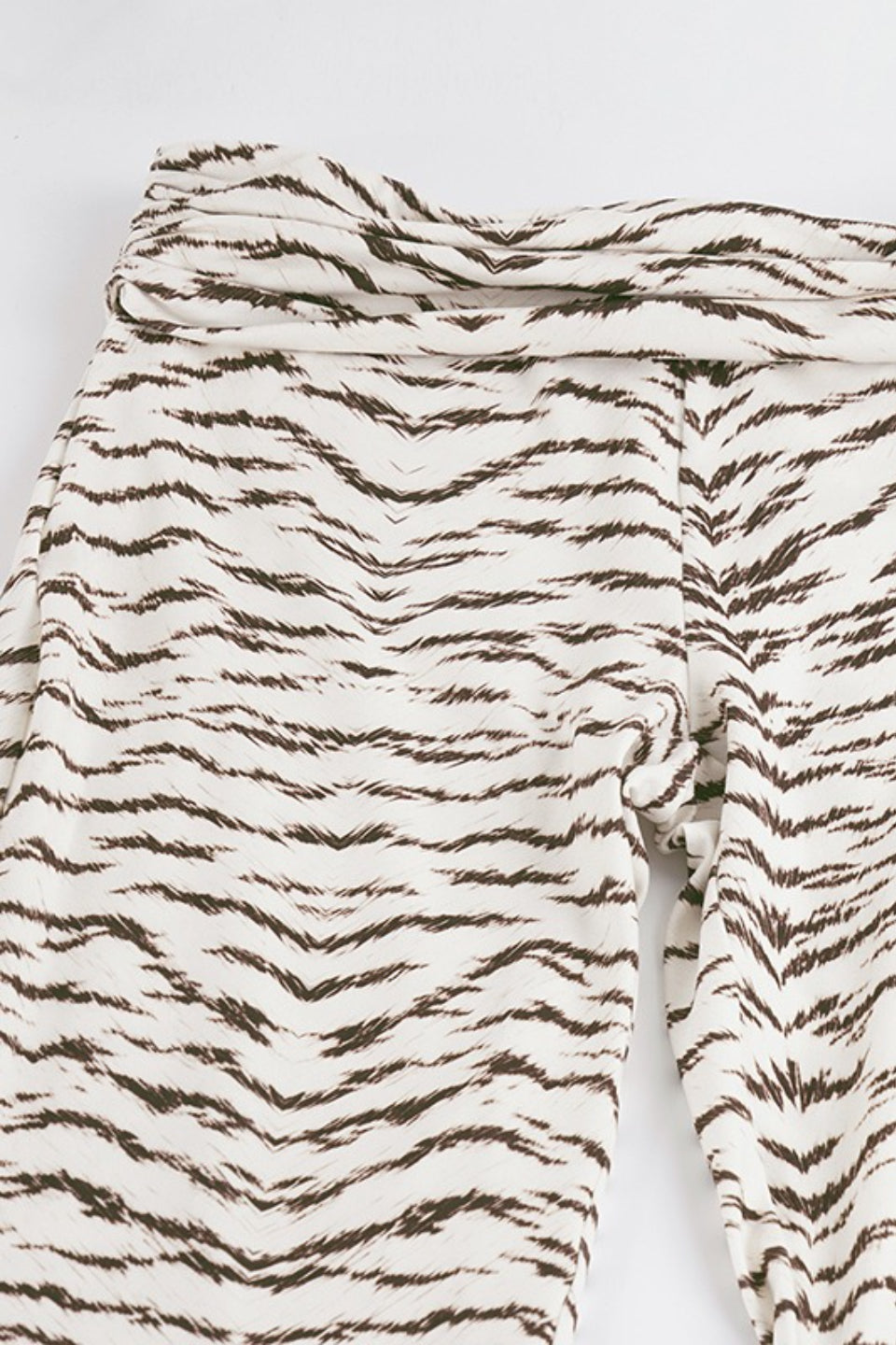 Zebra Print Contrast Low Rise Slim Flare Pants