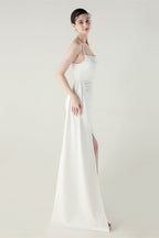 Satin Spaghetti Strap Mermaid Party Dress