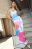 Floral U Neck Strap Backless Vacation Dress