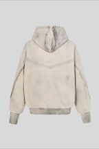 Deconstructed Seam Zip Pocket Pullover Hoodie