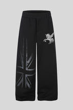 Pegasus Star Embroidered Wide Leg Sweatpants