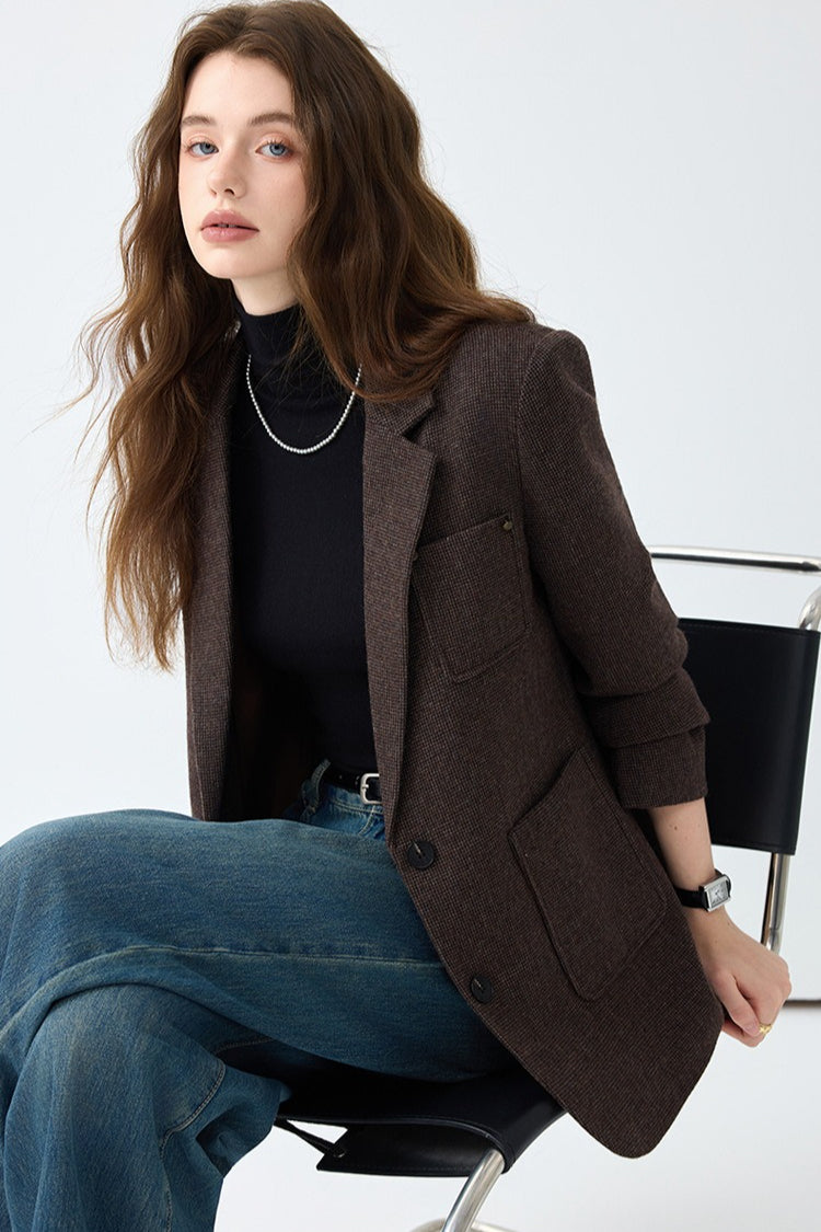 Maillard Brown Wool Blazer