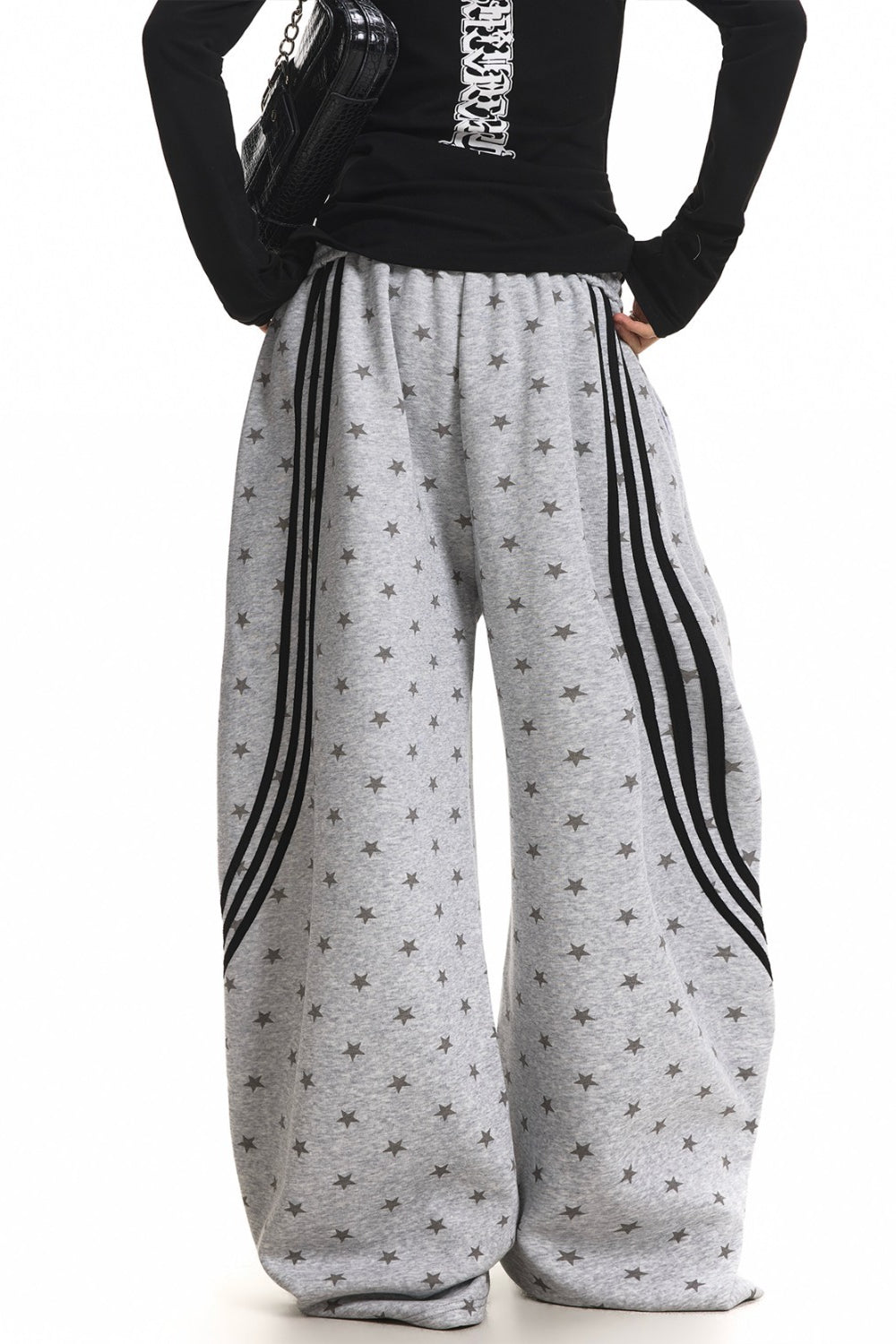 All Over Star Stripe Barrel Leg Sweatpants
