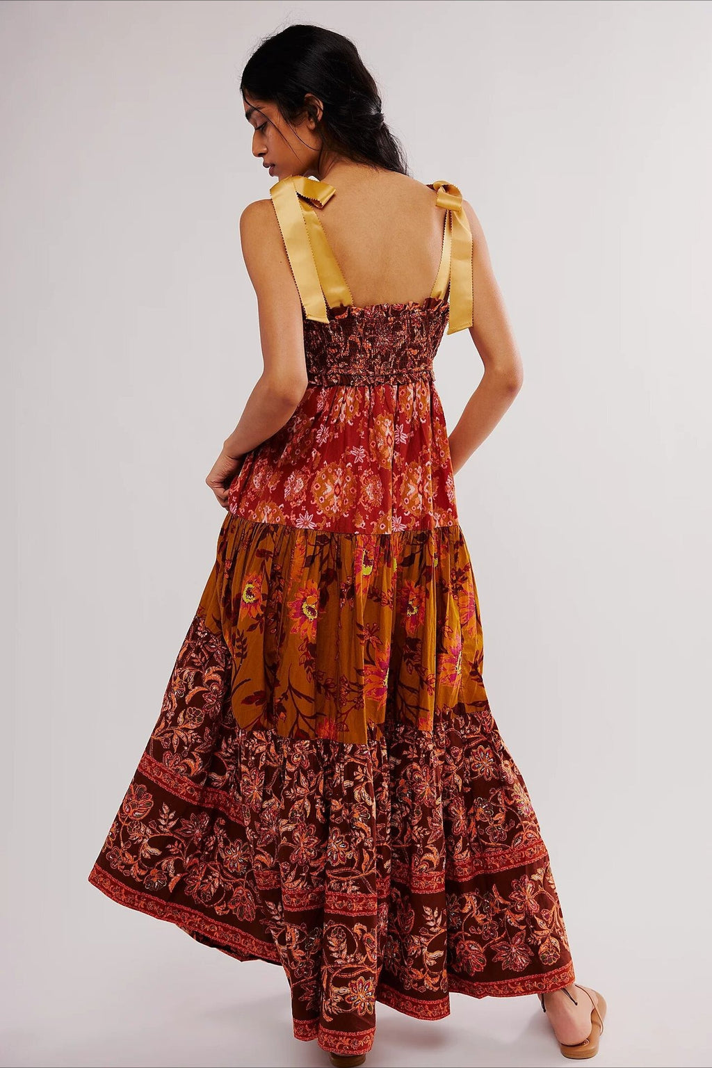 Vintage Print Cami Maxi Boho Dress