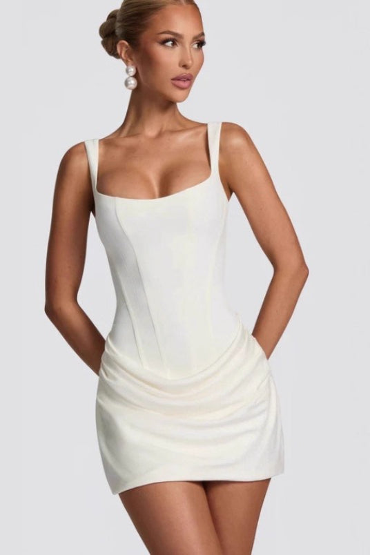 Strapless Strap Mini Tie Sexy Bodycon Mini Dress