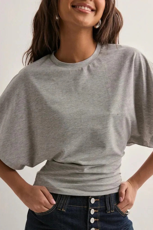 Solid Crew Neck Loose Fit Short Sleeve Tee Main image