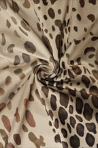 Halter Leopard Print Fitted Backless Asym Midi Dress