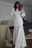 Ruffle Trim Slim Maxi Floral Dress