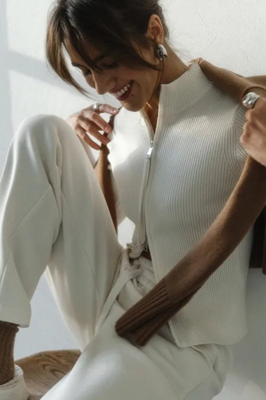 Casual Zip Front Knit Cardigan Secondary image