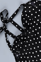 Polka Dot Halter Cami Straight Maxi Skirt Set