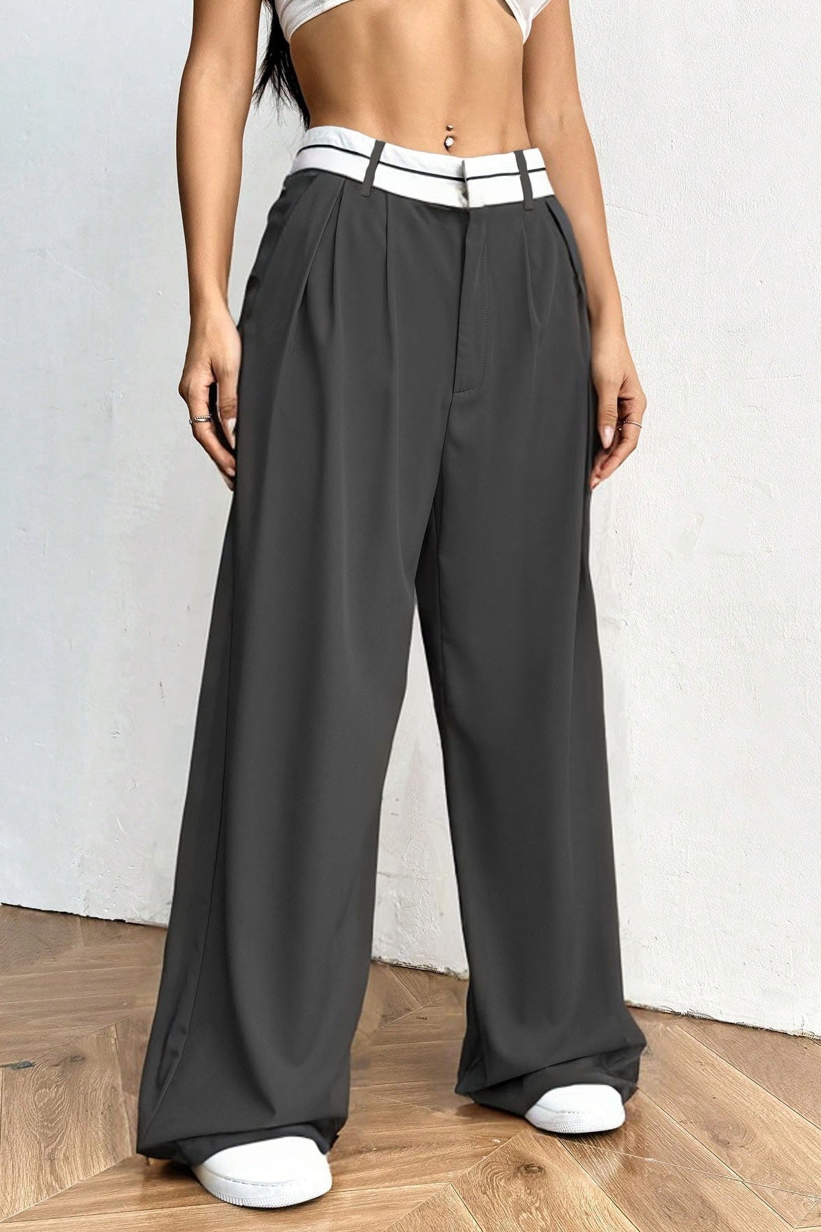 Contrast Comfort Relaxed Wide Leg Pants Secondary image
