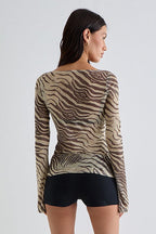 Animal Print Lightweight Loose Fit Short Sleeve Tee