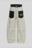 Leopard Contrast Pocket Barrel Leg Pants