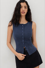 Casual Rib Knit Basic Everyday Tank Top