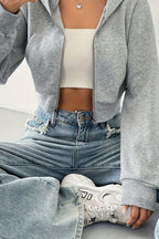 Short Zip Up Hoodie Coat coats