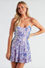 Floral Sequin Bustier Lace Up Cocktail Dress
