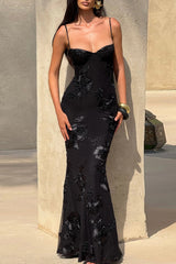 Backless Floral Tie-Up Maxi Dress