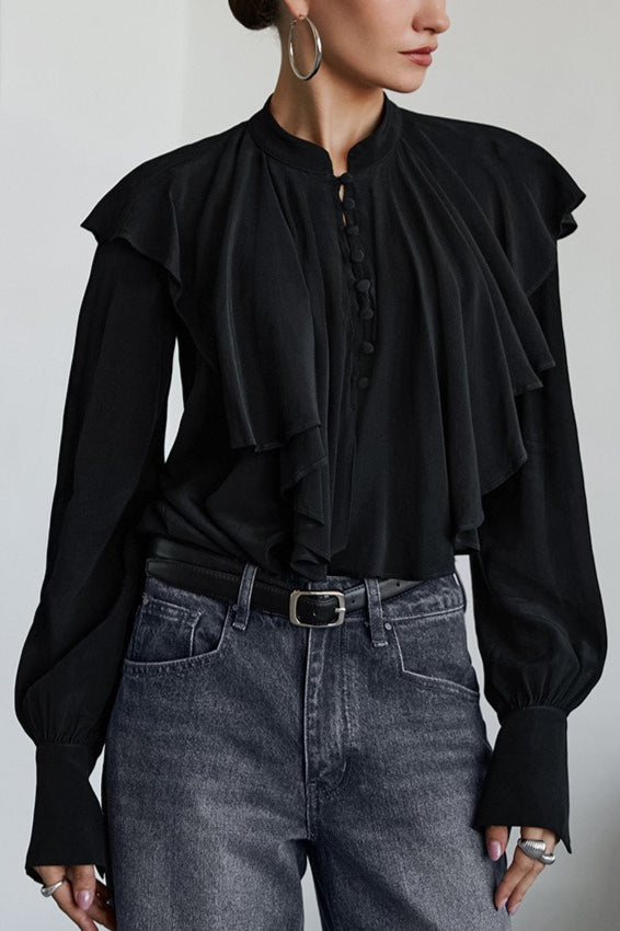 Stand Collar Ruffle Blouse Main image