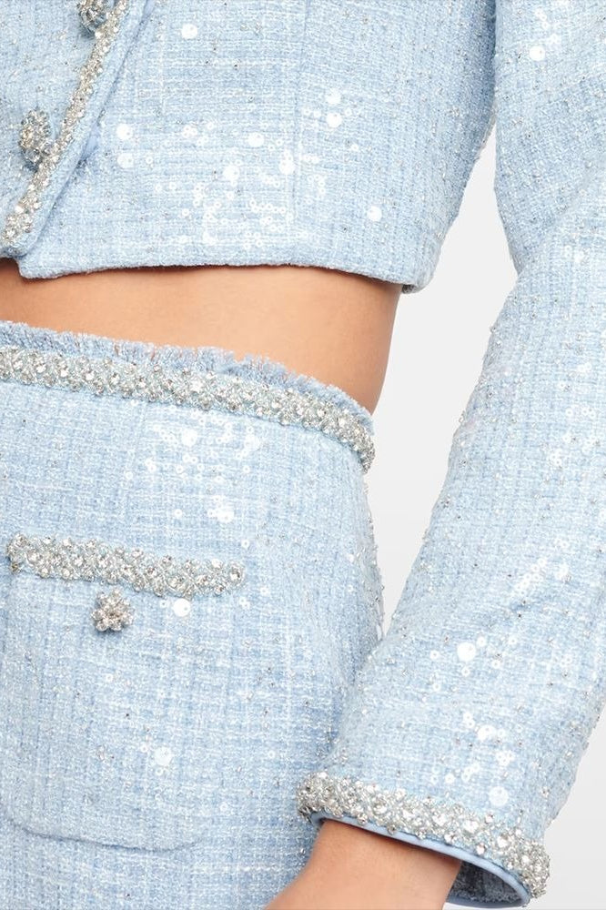 Sequin Diamond Button Cropped Jacket Secondary image