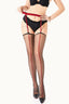 Vertical Line Sheer Suspender Black Tights