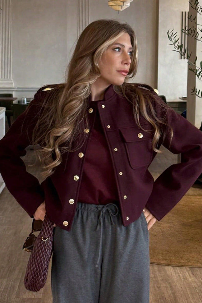 Cropped Retro Buttoned Jacket Main image