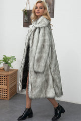 Faux Fur Longline Plus Size Coat Ivory / S coats