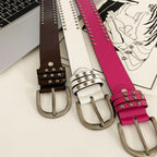 Y2K Punk Studded Wide Leather Belt