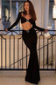Corset Cut Out Top Rhinestone Detail Skirt Set