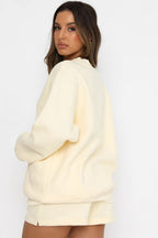 Solid Crew Neck Sweatshirt Shorts Set