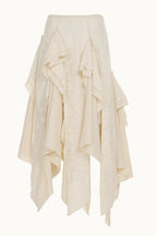Vintage Asymmetrical Ruffle Boho Skirt