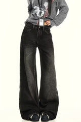 Casual Washed Distressed Relaxed Straight Jeans