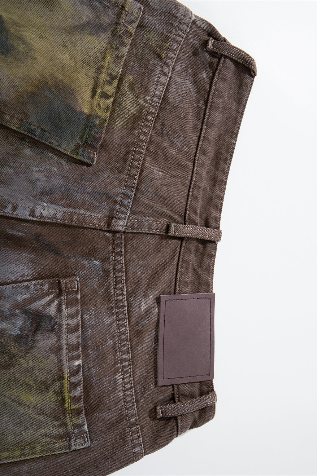 Dirty Wash Paint Splatter Wide Leg Jeans