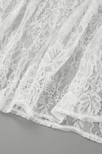 Sexy Sheer Brocade Lace White Jacquard Maxi Skirt