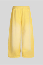Contrast Waist Wide Leg Sweatpants