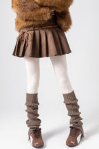 Vertical Stripe Chunky Slouch Split Hem Leg Warmers