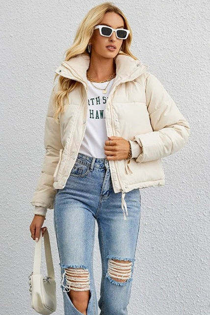 Short Stand Collar Relaxed Puffer Jacket Main image