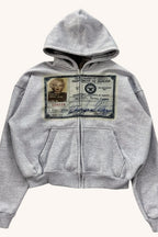 Retro Graphic Loose Fit Zip Hoodie