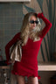 Sexy Fitted Ruffled Wave Edge Long Sleeve Mini Dress