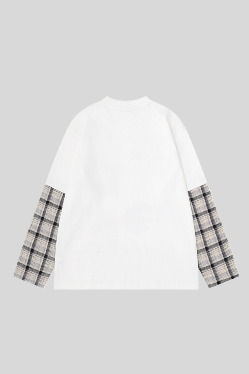 Collage Graphic Plaid Layered Long Sleeve Tee