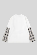 Collage Graphic Plaid Layered Long Sleeve Tee