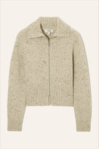 Casual Wool Blend Short Cardigan Beige / XS