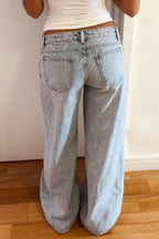 Low Rise Light Wash Wide Leg Jeans