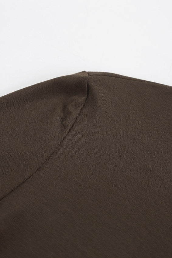 Brown Slim Fit Sweater Dress