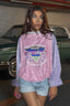 Pink Rhinestone Graphic Long Sleeve Sweatshirt