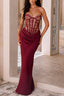 Lace Corset Draped Satin Formal Dress