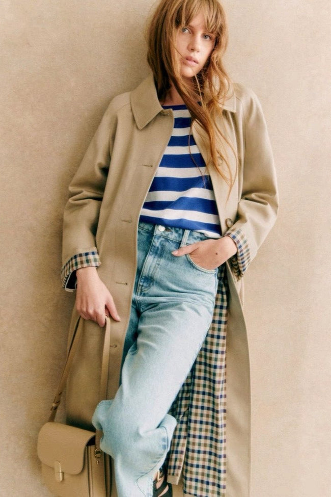 French Vintage Classic Long Overcoat Main image
