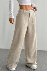 Pockets Wide Leg Knit Pants