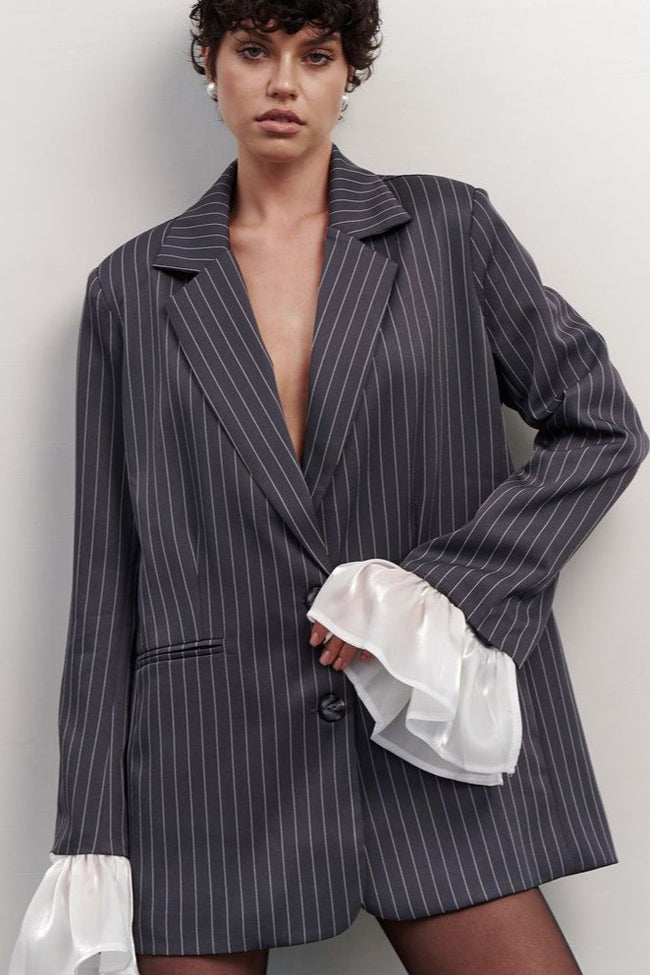 Vintage Striped Patchwork Blazer Main image