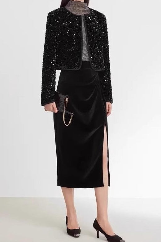 Black Velvet Sequin Jacket Secondary image