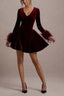 Long Sleeve V Neck Mini Dress